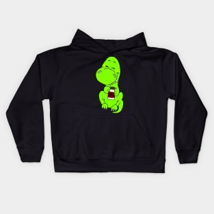 Happy Caffeinated Dinosaur Kids Hoodie